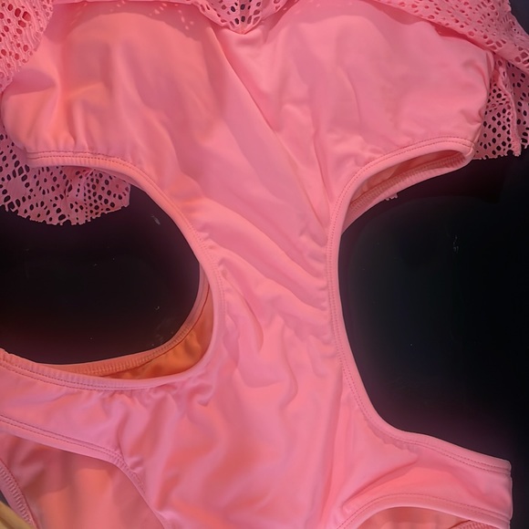 LA Hearts, Peach,Pink Monokini,bathing suit. Lace,Halter,Small - Picture 8 of 11